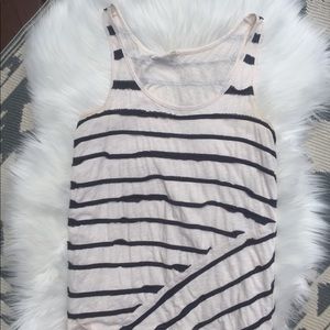 J. Crew navy & cream ribbon tank